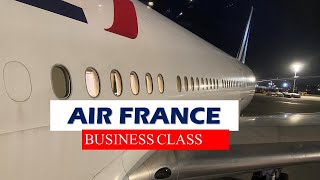 AIR FRANCE BUSINESS CLASS New York to Paris AF009 [upl. by Yanej]