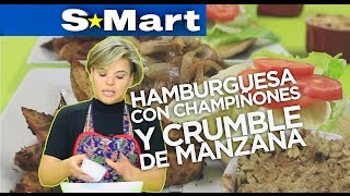 Hamburguesas con champiñones y crumble de manzana  Receta  SMart [upl. by Ahselyt836]