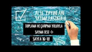 ACİL MATEMATİK SAYMA FASİKÜLÜ  Toplama ve Çarpma Yoluyla Sayma Test 1 [upl. by Stephanie]