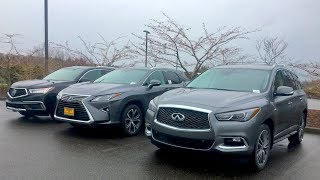 2017 Acura MDX vs 2017 Lexus RX450 vs 2017 Infiniti QX60 [upl. by Snebur]