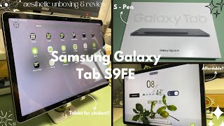 Samsung Galaxy Tab S9 FE aesthetic unboxing [upl. by Aileek]