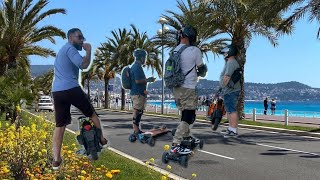 Cruising Nice France on electric skateboards and electric unicycles Euro Roadtrip 2024 Cote dAzur [upl. by Yk]