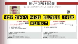 AÖF✅SINAV GİRİŞ BELGESİ NASIL ALINIR [upl. by Tenej142]