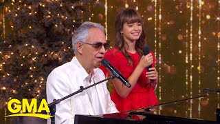 Virginia and Andrea Bocelli perform Let It Snow [upl. by Ecnirp]