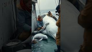 A touching story about a sailor rescuing a mother whale that gave birth on the deck of a ship [upl. by Eurd]