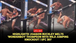 UFC 307 results Joaquin Buckleys leaping punch knocks out Stephen Thompson [upl. by Honora]