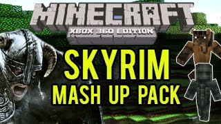 Minecraft Xbox 360  Skyrim Mash Up Pack [upl. by Yesiad216]