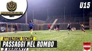 ATTIVAZIONE CALCIO GIOVANISSIMI PASSAGGI NEL ROMBO [upl. by Enailil77]