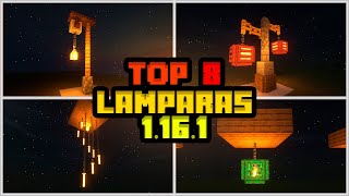 TOP 8 LAMPARAS de DECORACIONES para TU CASA DE MINECRAFT 1161  SrBaiteos [upl. by Zachary405]