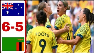 Australia vs Zambia Womens 65 All Goals Results And Extended Highlights2024 Steph Catley Goals [upl. by Leontyne]