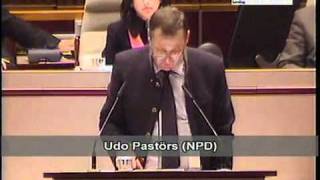 8 Landtagssitzung Udo Pastörs NPD möchte kein Nazi sein [upl. by Raynard]