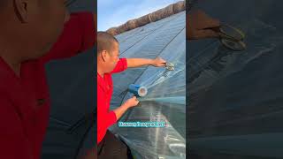 The process of repair hole in Greenhouse film [upl. by Itsuj]