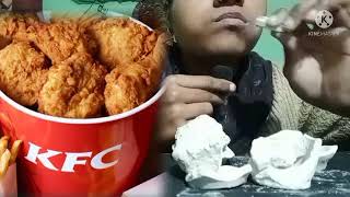 KFC bucket chicken Big bite challenge [upl. by Sweatt]