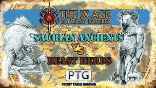 353 30 Saurian Ancients vs Beast Herds  Battle Report  Cardiff Open  The 9th Age T9A [upl. by Nomrah564]