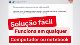 Este PC não pode executar o Windows 11 pois nao atende os requisitos mínimos solução facil 2024 [upl. by Erfert]