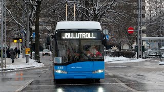 🇪🇪 ✨Christmas public transport in Tallinn  Tallinna jõululinnatransport 2023 [upl. by Wakefield]