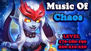 Hero Wars Music of Chaos Levels 170 180 190 200 210 and 220 Boss Fights [upl. by Siuqram]