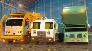 Learn About Waste Recycling and Disposal with George Toby amp Teal the Garbage Trucks  A DAY AT WORK [upl. by Urson770]