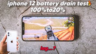 iphone 12 battery drain test 100 to 20 • iphone 12 gaming test battery • [upl. by Wittenburg]