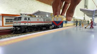 Memu🚇 Toy Train Arrival amp Departure in HO Scale layout ● Indian Railway Models [upl. by Sakmar]