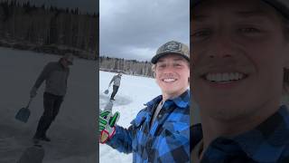 Overnight Ice Fishing for Burbot fishing icefishing nature [upl. by Kwabena]