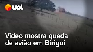 Vídeo mostra momento da queda de avião em Birigui SP ocupantes morreram [upl. by Georges209]