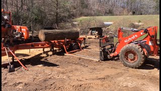 Milling Stunning Poplar Live Edge Slabs For Desks on Woodmizer LT40 [upl. by Killy]