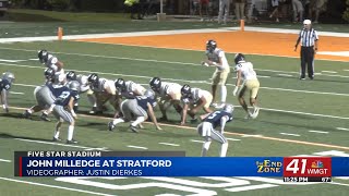 THE END ZONE HIGHLIGHTS John Milledge battles Stratford [upl. by Occer]