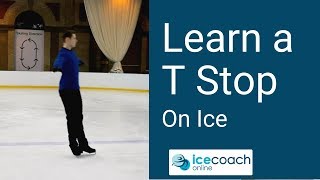 Easy Way of Stopping on Ice for Beginners TStop Ice Skating Lesson by Ice Coach Online [upl. by Schreib340]