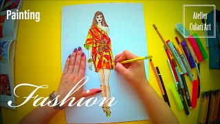 FashionModelle zeichnen mit Bleistift und Marker [upl. by Eibbob]