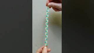 DIY elegant bracelet in 5 minutes Beaded bracelet tutorial easybeading shorts [upl. by Adoc]