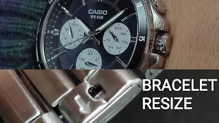 HOW TO ADJUSTRESIZE CASIO BRACELET MTP1374D  REMOVING WATCH LINKS [upl. by Nyraf]