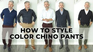 How to Style Colored Chinos This Fall  Mens Fall Outfits [upl. by Wollis]