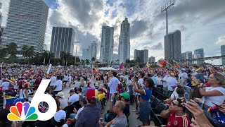 Thousands protest Venezuelas presidential election results in Miami [upl. by Ecinna605]