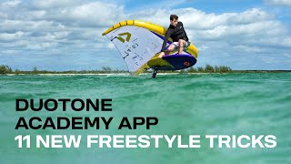 Duotone Academy App  11 New Freestyle Tricks [upl. by Adnilak]