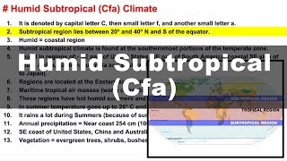 Koppen Scheme  Humid Subtropical Cfa  UPSC IAS Geography [upl. by Aned]