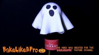 How To Make Halloween Wine Bottle Ghosts With Fondant [upl. by Augie]