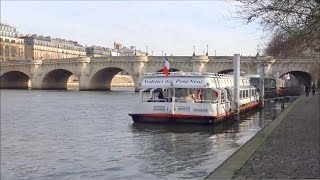 Paris  Péniche  PontNeuf  Quai de Seine  île de la Cité  Square  Promenade  Paname  France [upl. by Aihsak533]