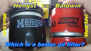 Hengst Oil Filter Cut Open H97W06 vs Baldwin Oil Filter Cut Open B1400 Oil Filter Review [upl. by Hareema]