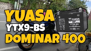 Dominar 400 Change Battery  YUASA YTX9BS  DRIN [upl. by Nnailuj]