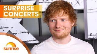 Ed Sheeran surprises fans with popup performances  Sunrise [upl. by Kilam]