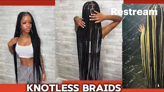 How to braid large knotless braids for beginners [upl. by Teyut]