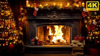 🔥 Christmas Fireplace 4K 12 HOURS Fireplace with Crackling Fire Sounds No Music [upl. by Mcgannon883]