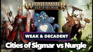 Cities of Sigmar vs Maggotkin of Nurgle  Age of Sigmar Battle Report [upl. by Beard]