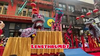 San Francisco Chinatown Lion Dance High Poles Performance World Dragon amp Lion Dance Day 2024 [upl. by Arreyt]