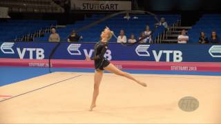 Nicoline SACHMANN DEN 2015 Rhythmic Worlds Stuttgart  Qualifications Ribbon [upl. by Ardnoek]