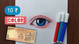 Drawing with 10 Rs sketch pen  tutorial shorts [upl. by Htnicayh]