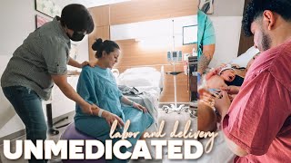 UNMEDICATED LABOR amp DELIVERY VLOG NO EPIDURAL [upl. by Adnir]