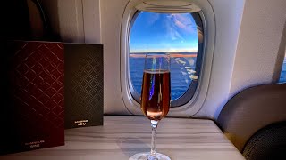 Qsuites  Qatar Airways  Chicago O’hare USA to Doha Qatar COVID 19 [upl. by Ardnikal]