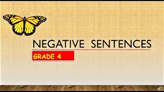 Negative Sentences [upl. by Eked]